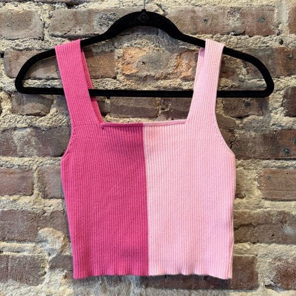 Tops - Light & Dark Pink Cropped Tank